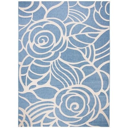 Safavieh 6 Ft. -7 In. X 6 Ft. -7 In. Round Indoor-Outdoor Courtyard- Navy And Beige- Power Loomed Rug CY5142-268-7R